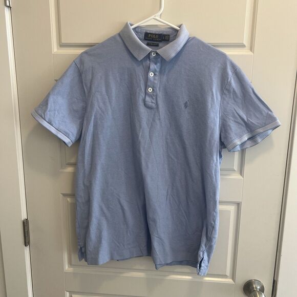 Polo Ralph Lauren Custom Slim Fit Shirt Men's LARGE Short Sleeve Pony Preppy - Picture 1 of 9